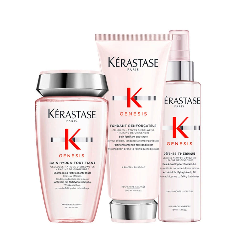 Kérastase Kerastase Genesis Bain Hydra-Fortifiant 250ml Fondant Renforcateur 200ml Defense Thermique 150ml 1 Kérastase Kerastase Genesis Bain Hydra-Fortifiant 250ml Fondant Renforcateur 200ml Defense Thermique 150ml