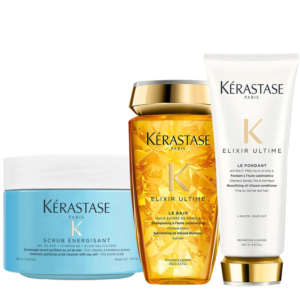 Kérastase Kerastase Scrub Energisant 250ml Elixir Ultime Le Bain 250ml Le Fondant 200ml 1 Kérastase Kerastase Scrub Energisant 250ml Elixir Ultime Le Bain 250ml Le Fondant 200ml